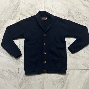 vintage macys mens store 100% wool shawl cardigan
